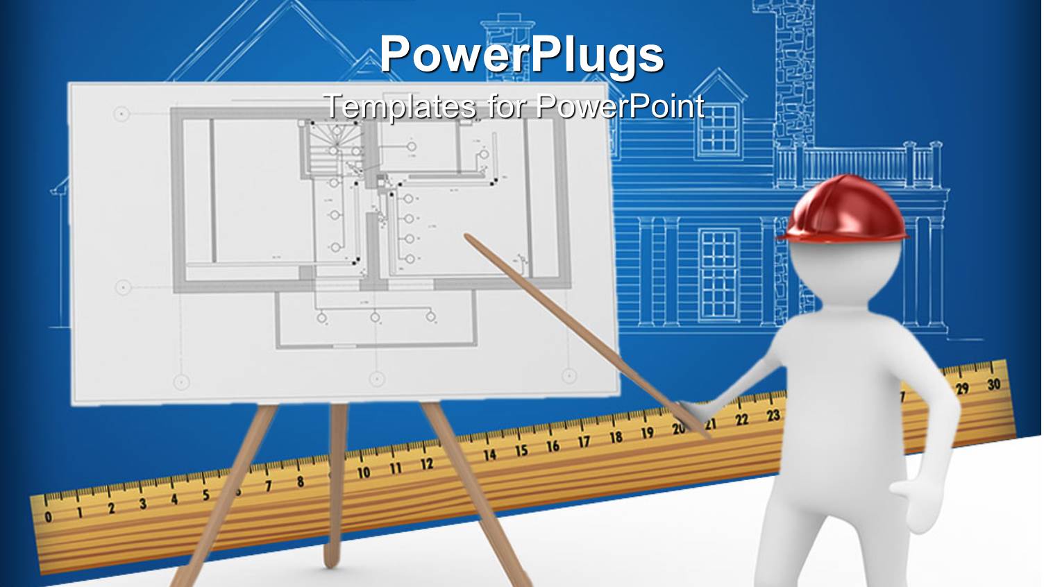 a 3D Character Pointing a Stick at a Board with some Images on it
