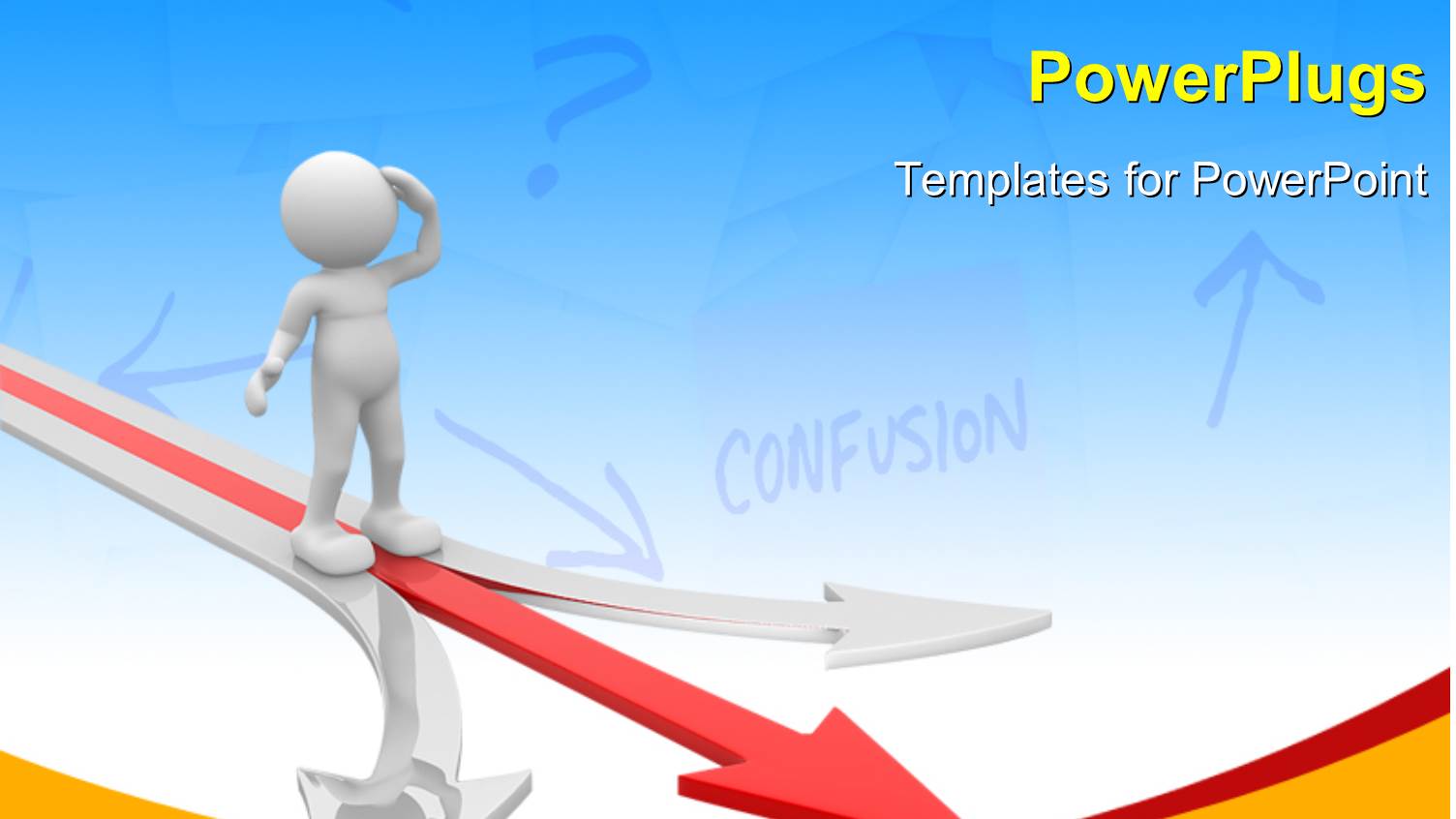 a 3D Character Standing on an Arrow with Three Heads