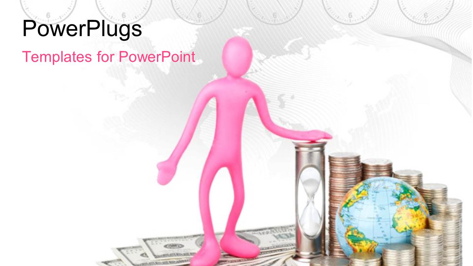 a 3D Character Standing on some Dollar Bills and Coins