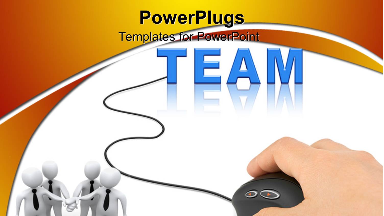 3D Characters Shaking Hands with Mouse and a Background Text that Spells Out 