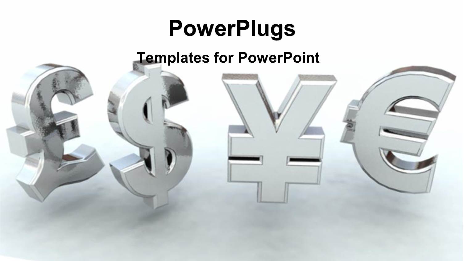 3D Chrome Currency Symbols on Grey Background