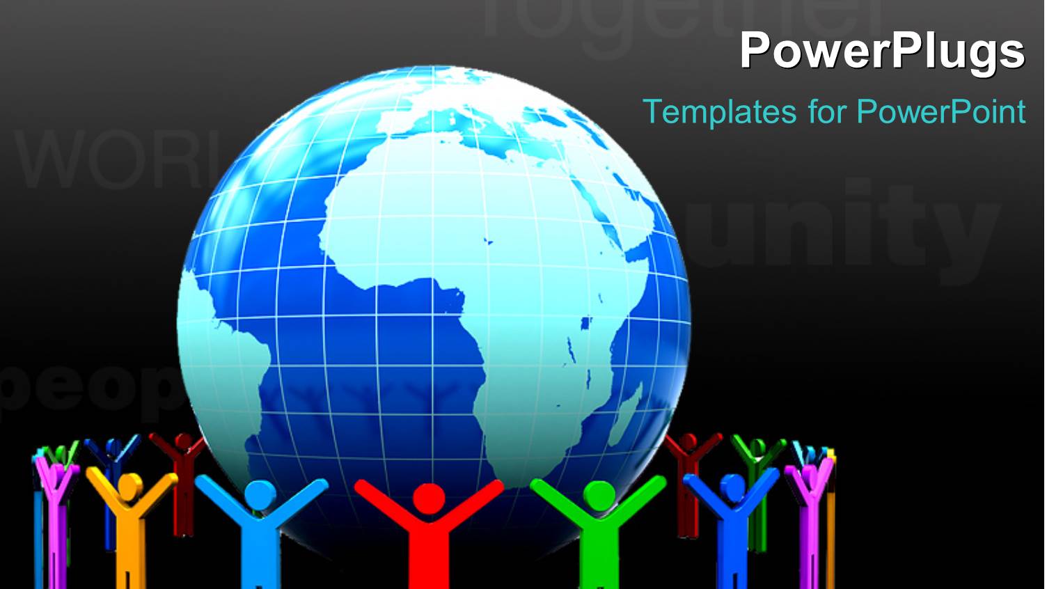 3D Colorful People Around Earth Globe with Keywords and Black Color