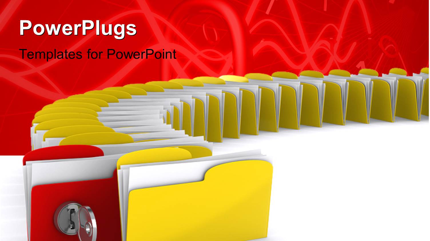 3D Computer Folder with Key Depicting Security Concept with Digital Numbers