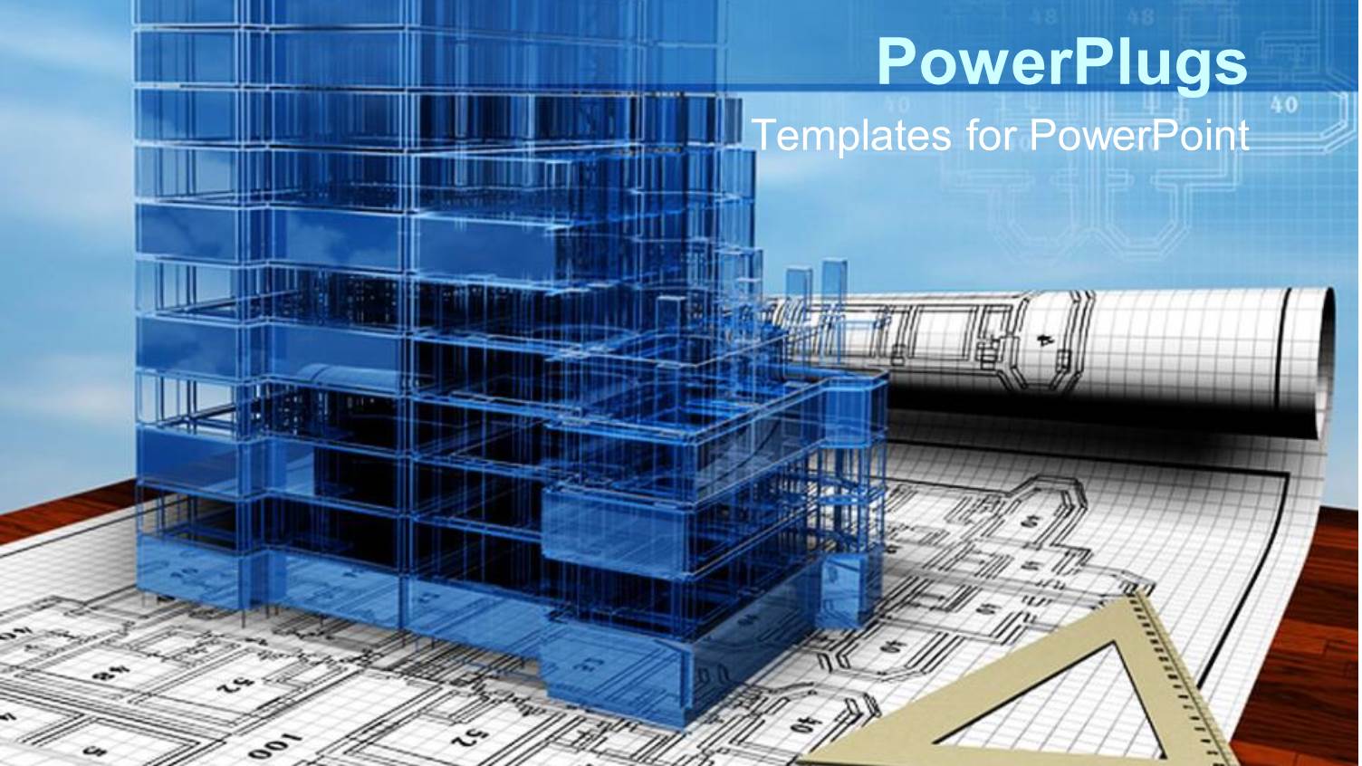 a 3D Conceptual Design of the House with Blue Background
