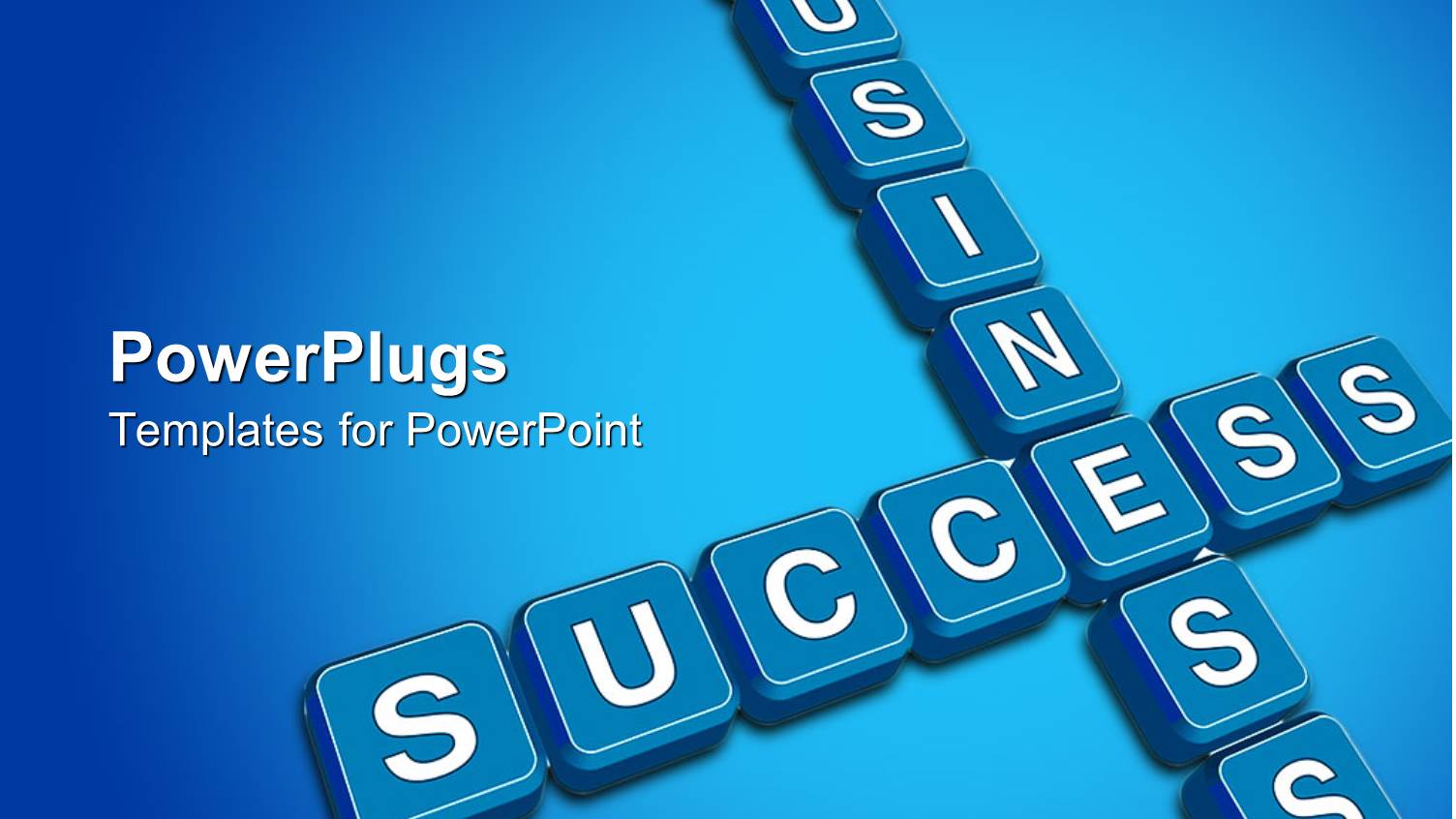 3D Crossword with Business Concept Written in White on Blue Background