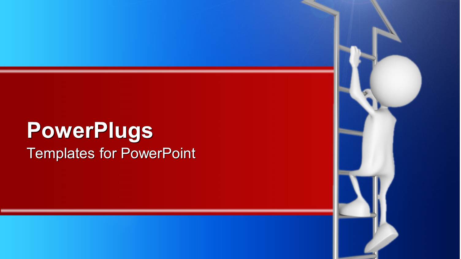 3D Depiction of a Dummy Climbing Up a Ladder Pointed Upwards