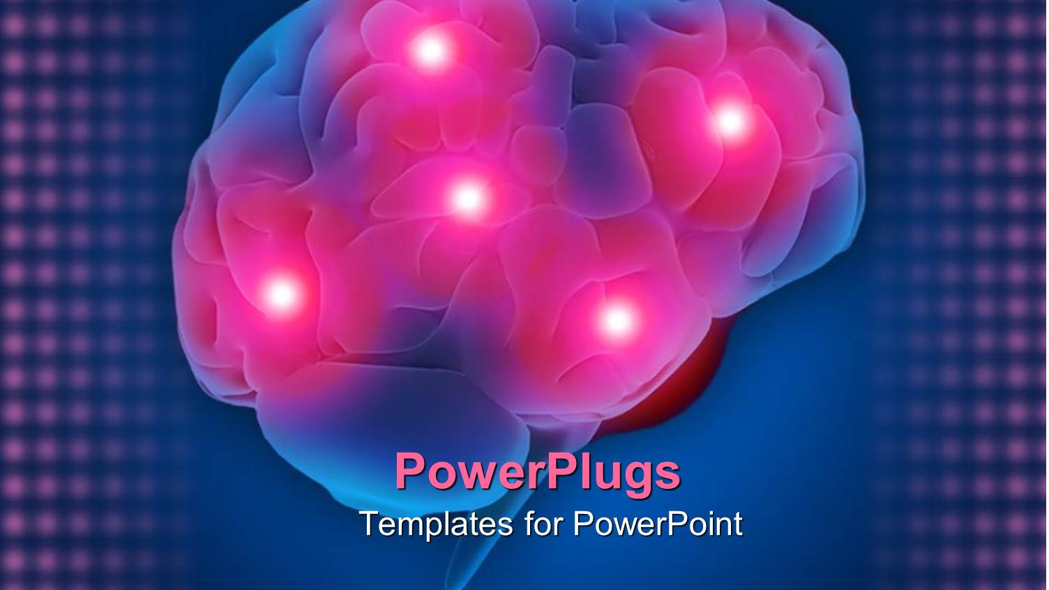 3D Depiction of Human Brain with Five Pain Centers Glowing