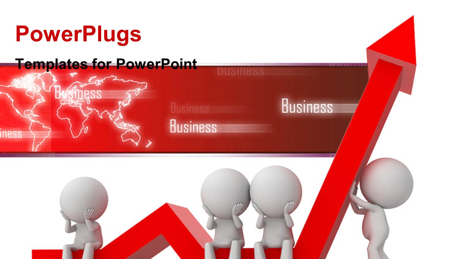 3D Depiction of People Working Hard to Win Against Crisis with Keywords and Map