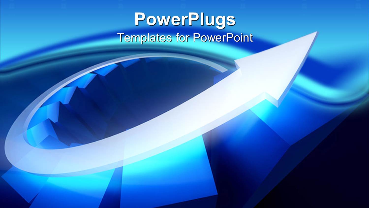 3D Diagram of Glowing Blue Bars and Silver Arrow Rising Up the Diagram Depicting Growth