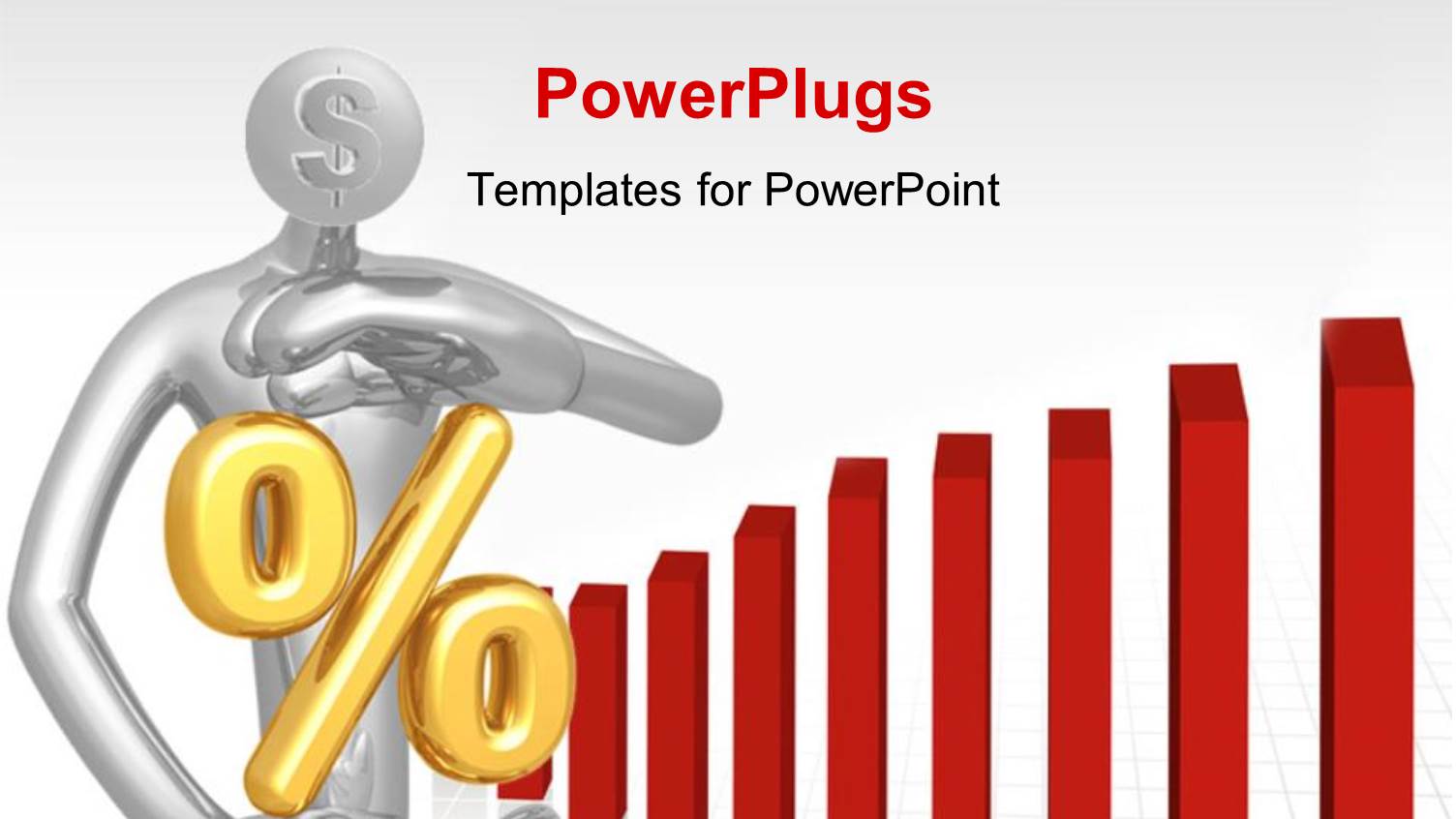 presentation of a 3D Figure Securing Percentage Symbol with Red Bars