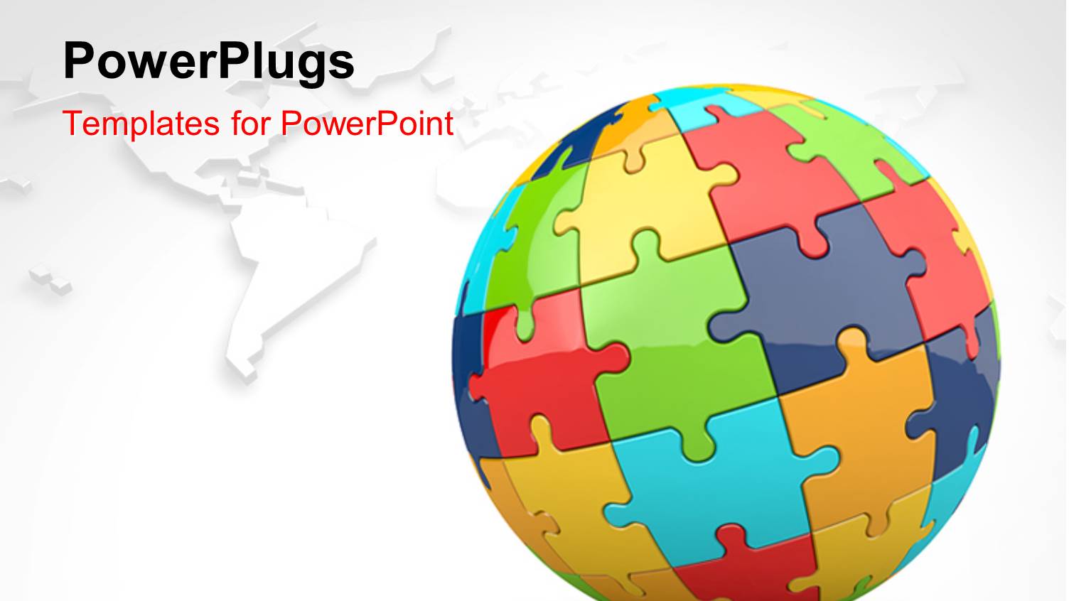 3D Globe from Colored Puzzles with World Map