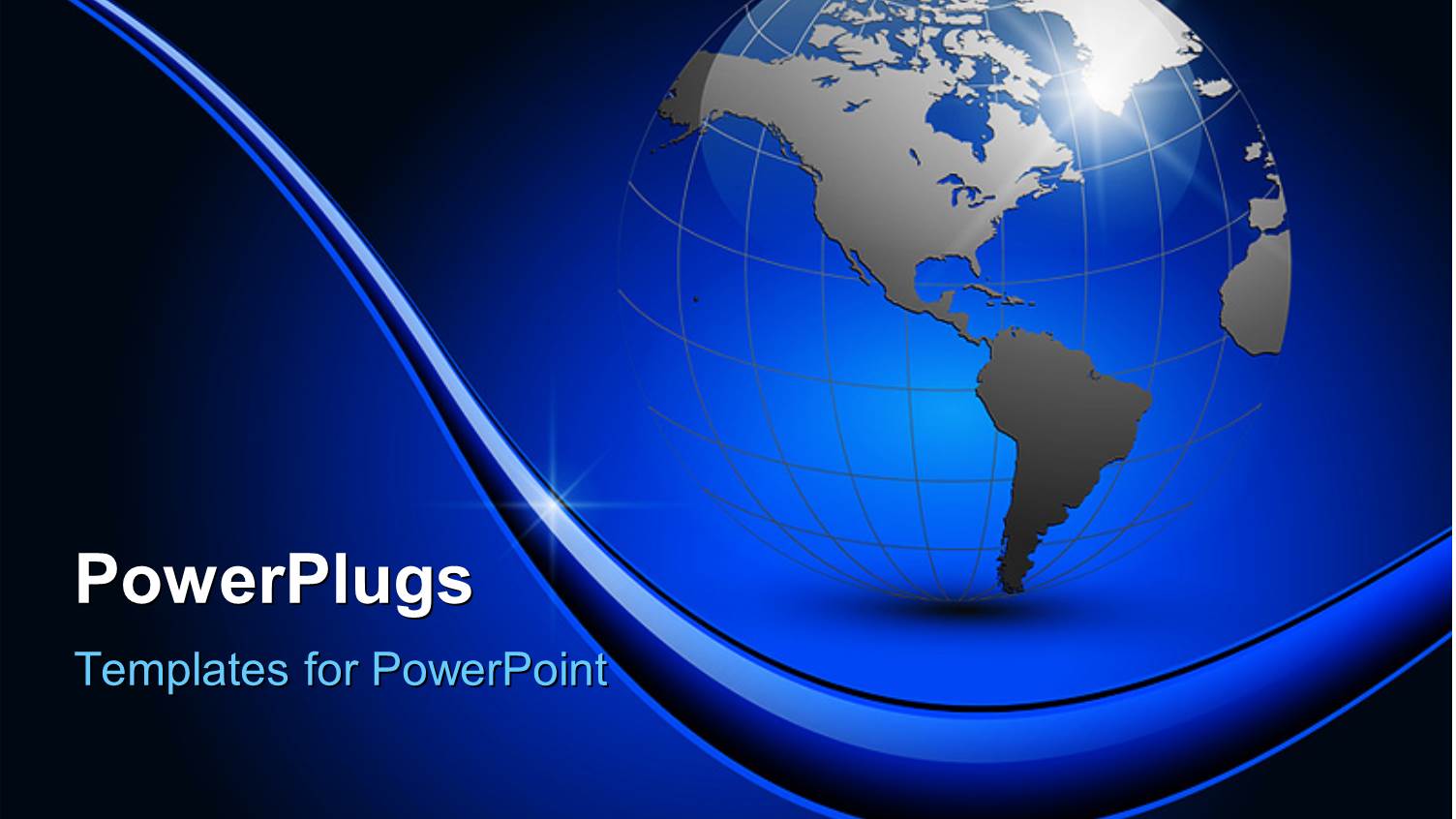 3D Globe with Flare Effect with Blue and Black Color