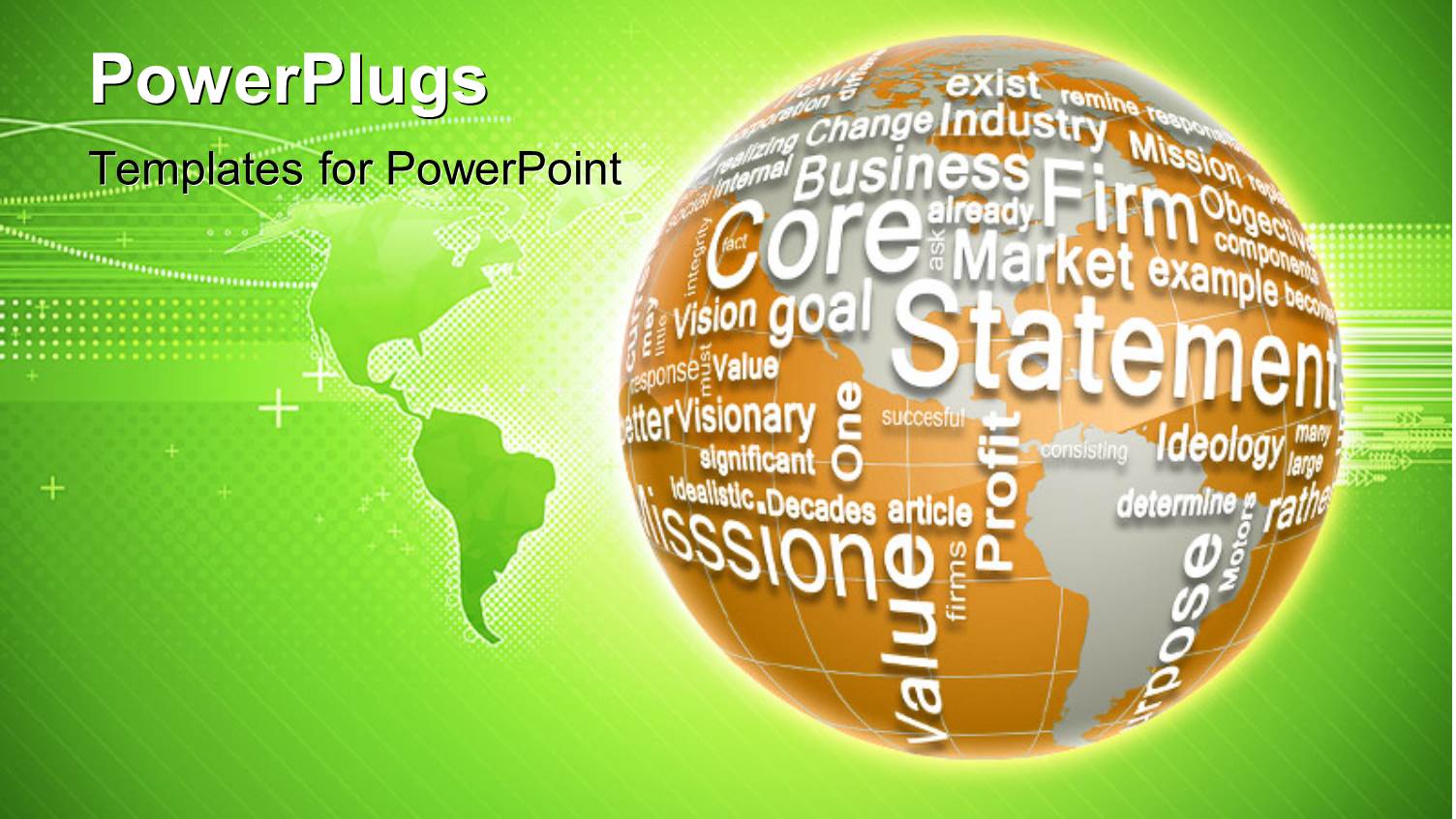 3D Globe Made from Business Words as a Concept of Global Business with World Map in Background