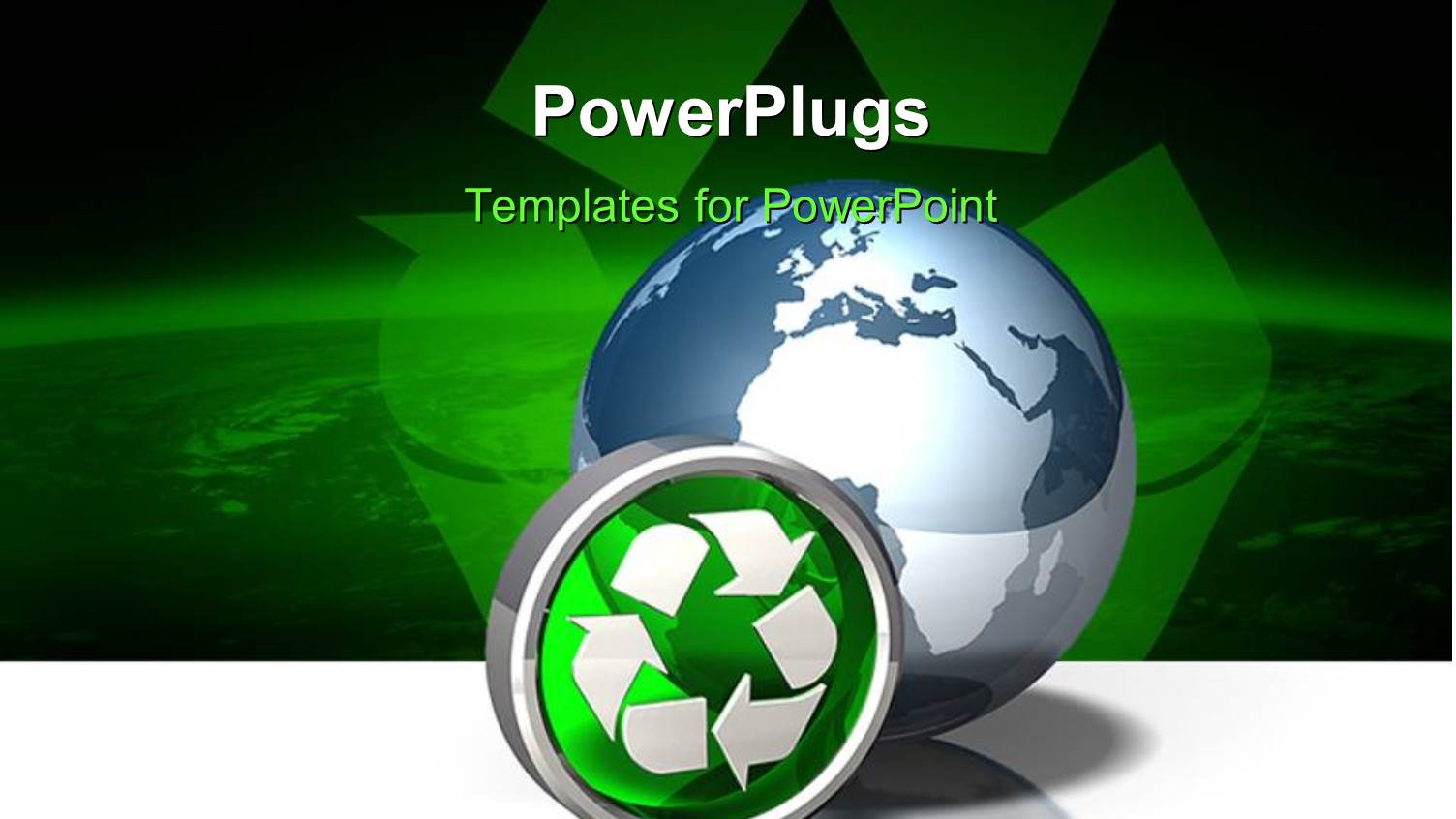 a 3D Globe with Two Recycle Symbols Beside it