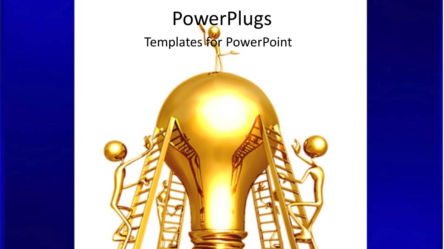 3D Golden Figures Climbing on Stairs to Reach the Top of Traditional Light Bulb