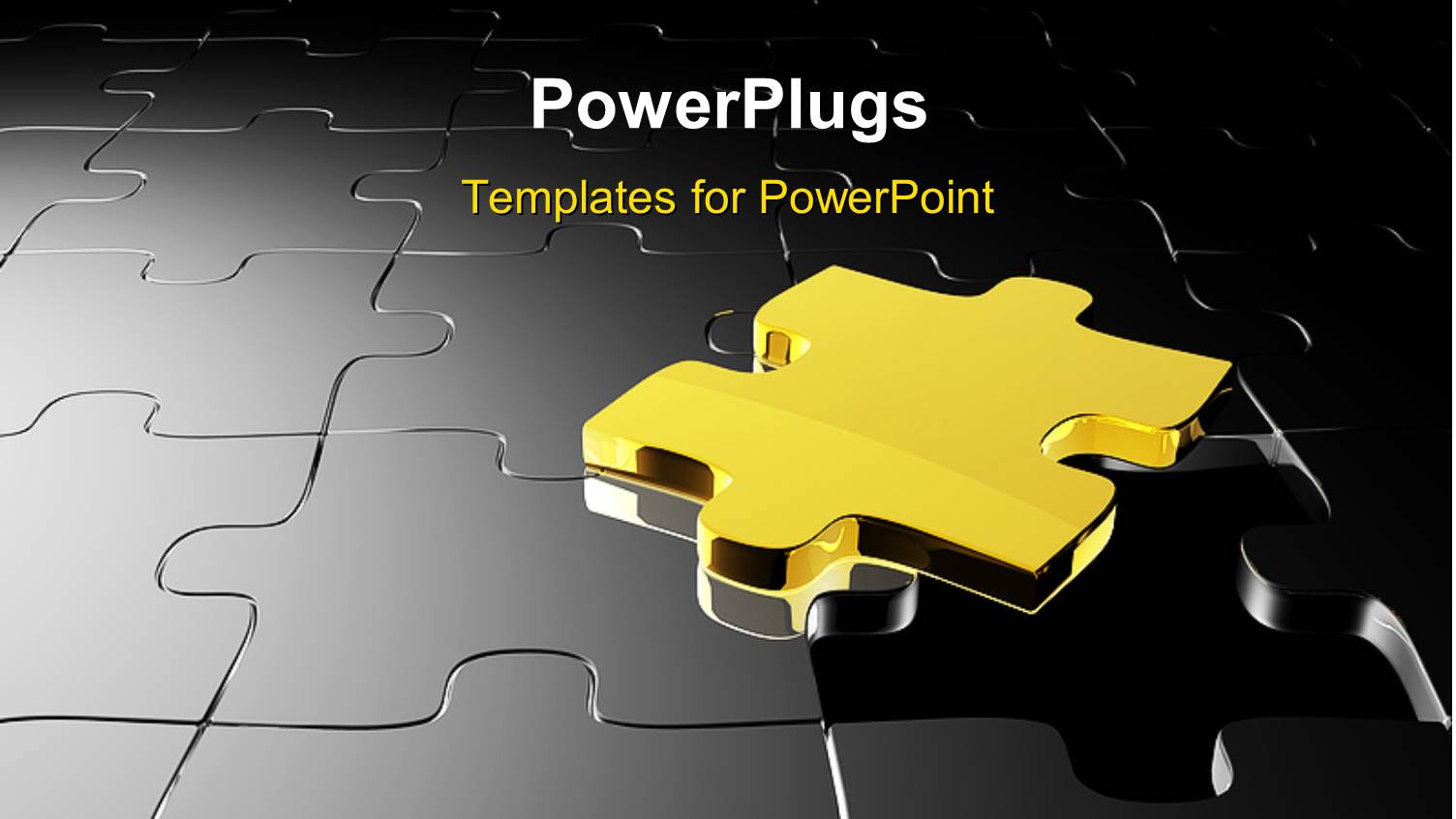 3D Golden Puzzle Over Black Jigsaw Puzzle