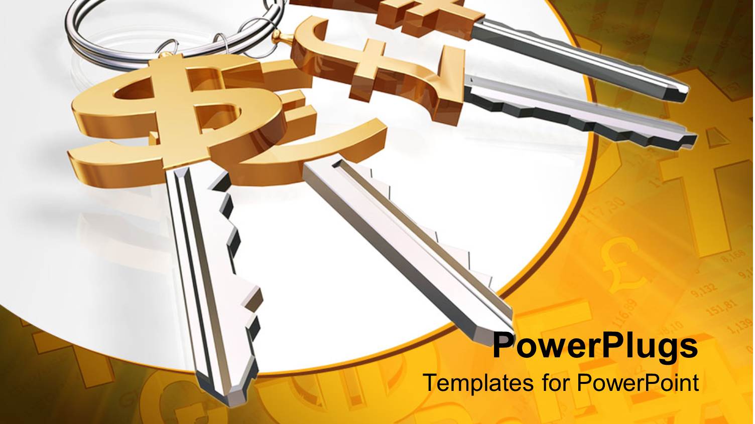 3D Graphics of a Bunch of Keys with Different Currency Symbol Heads