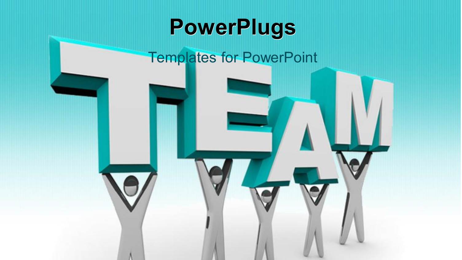 3D Graphics of Five Characters Holding Up a Text