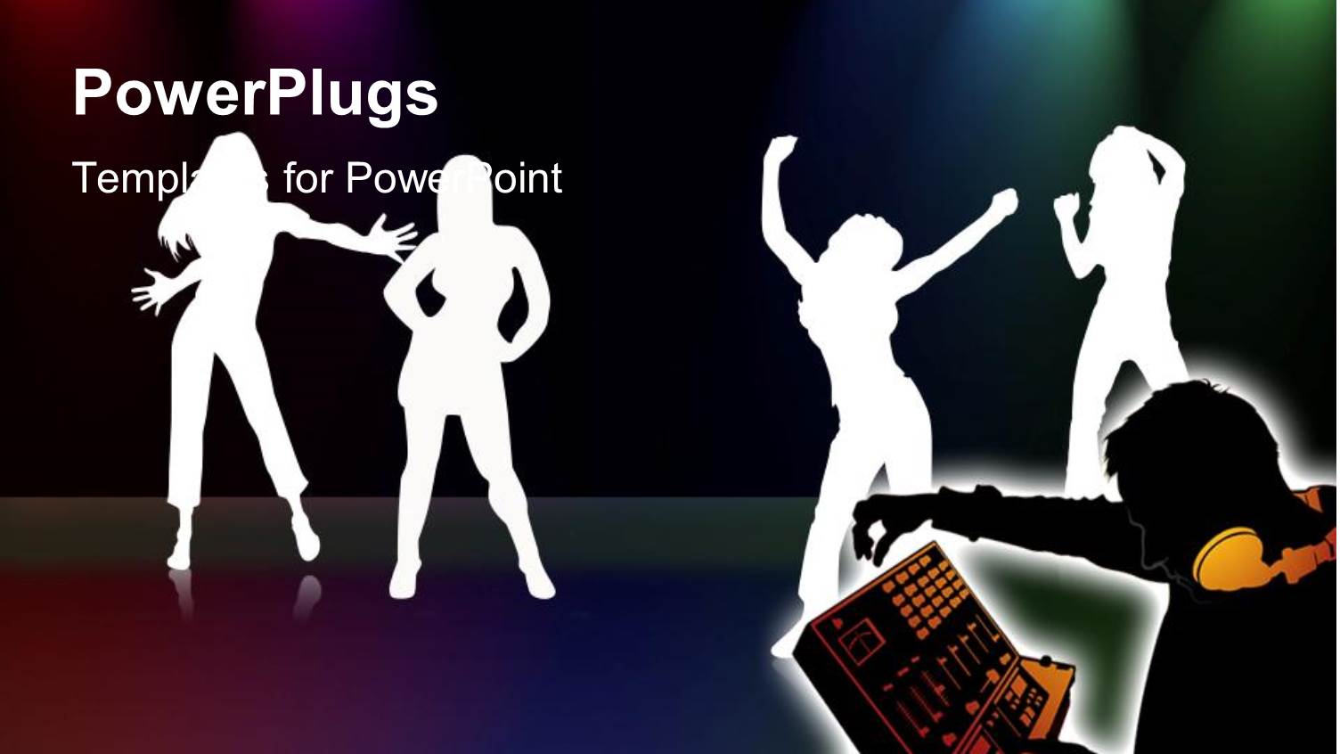 3D Graphics of Four Dancing Female Human Characters and a Dj