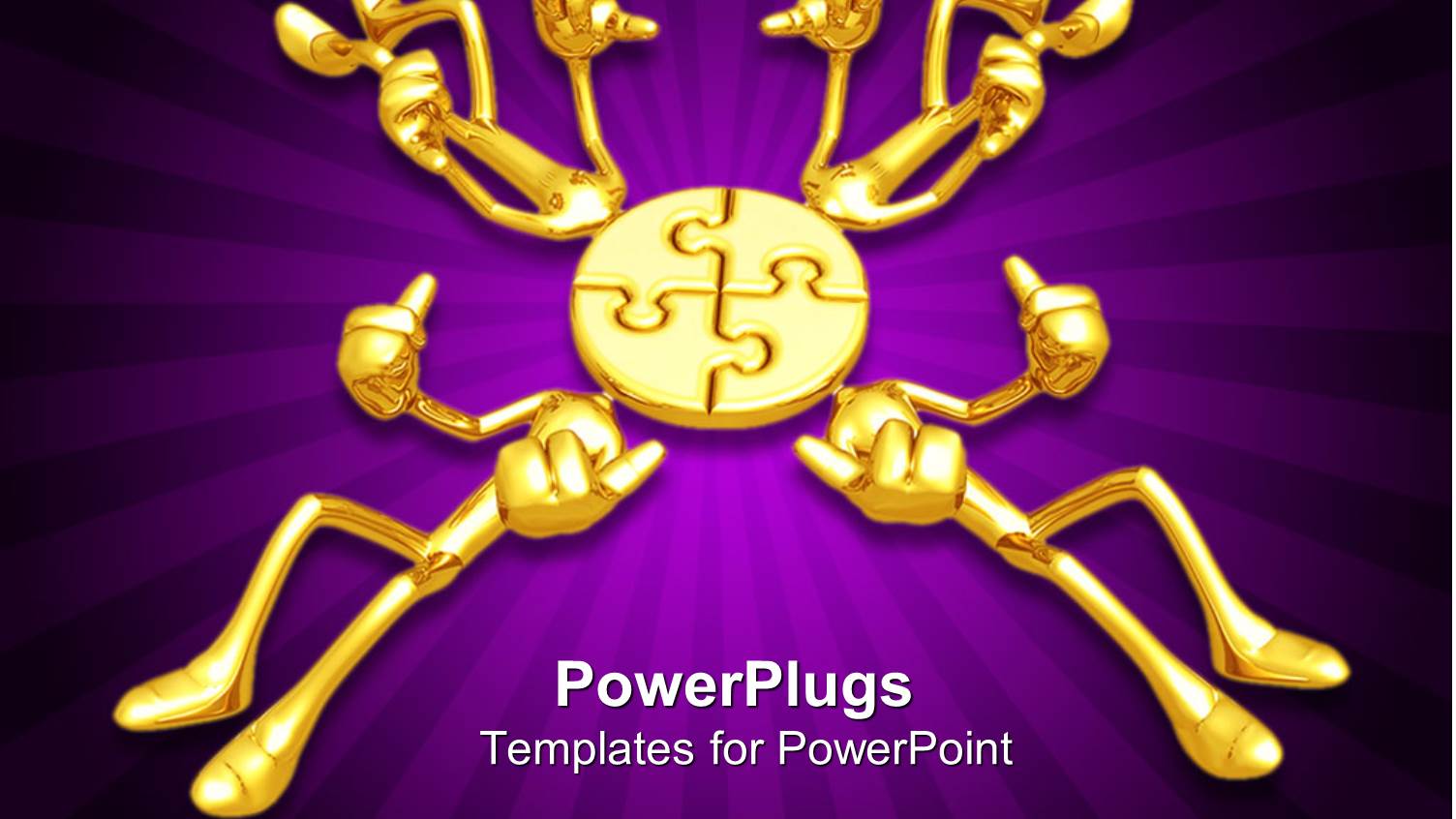 3D Graphics of Four Human Characters with Joined Puzzle Heads