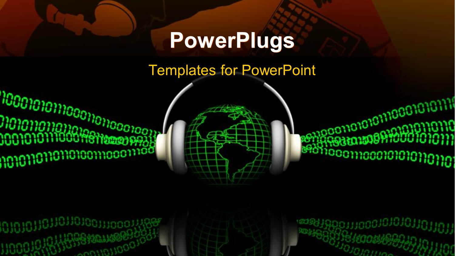 3D Graphics of a Globe Wearing a Head Set with Lots of Binary