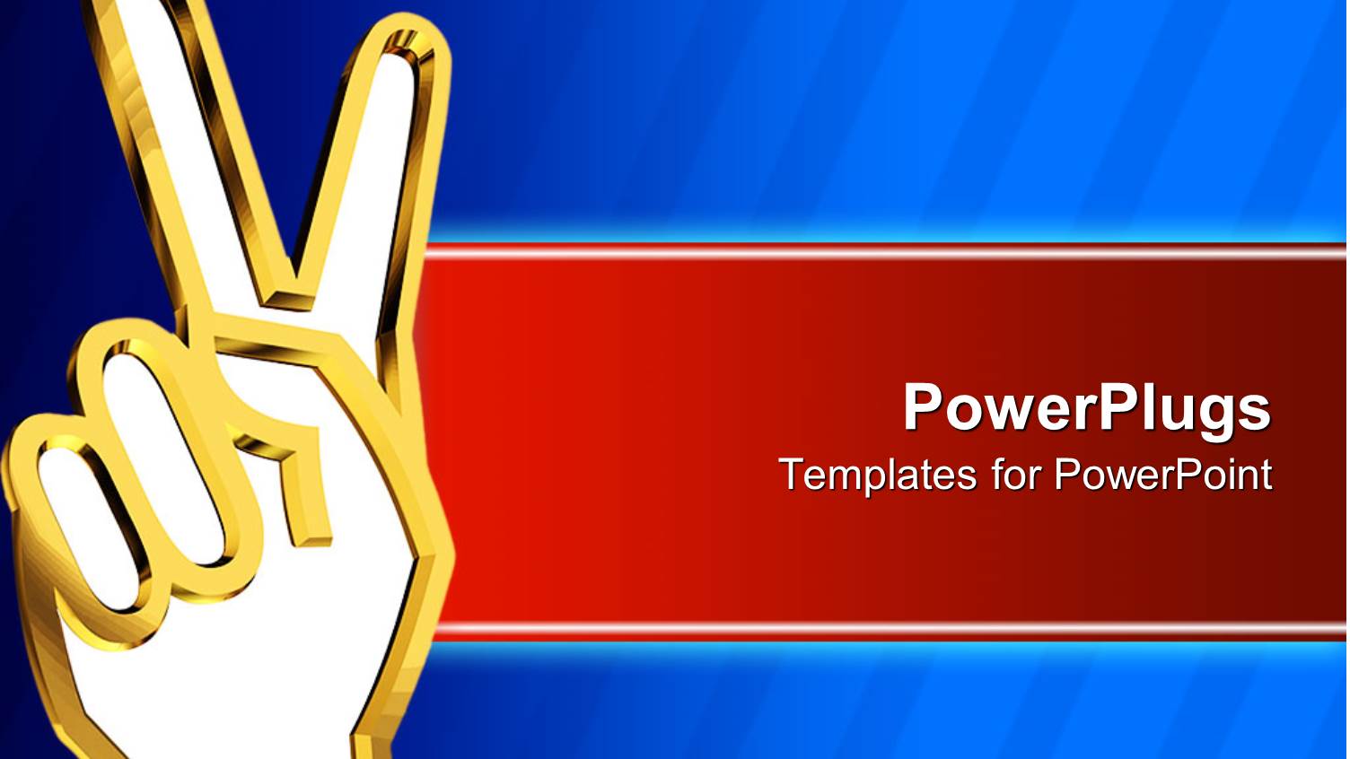 3D Graphics of a Gold Colored Hand with the Peace Sign