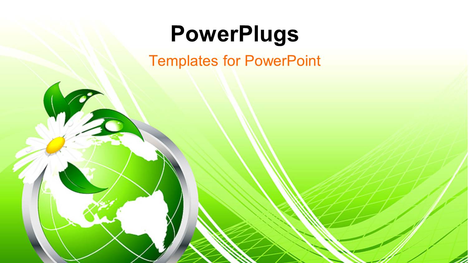 3D Graphics of a Green Globe with a White Flower on it