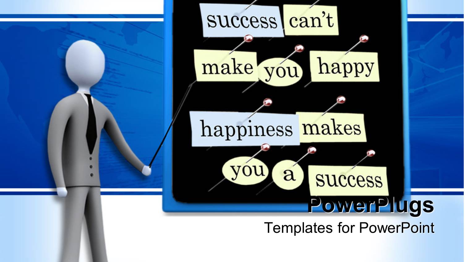 3D Graphics of a Human Character Pointing at a Board with Lots of Text