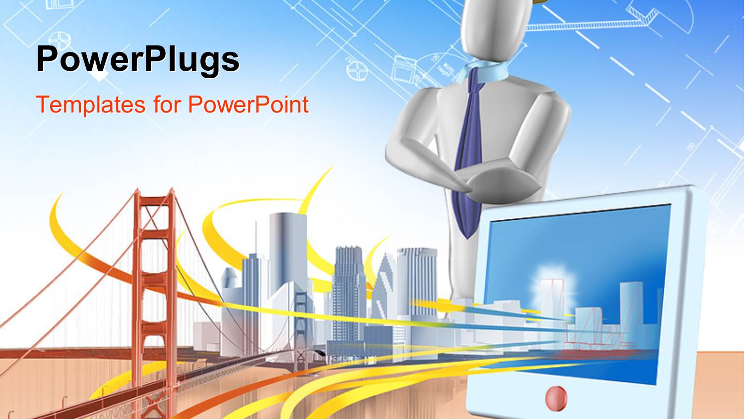 3D Graphics of a Human Character Resting on a Computer 