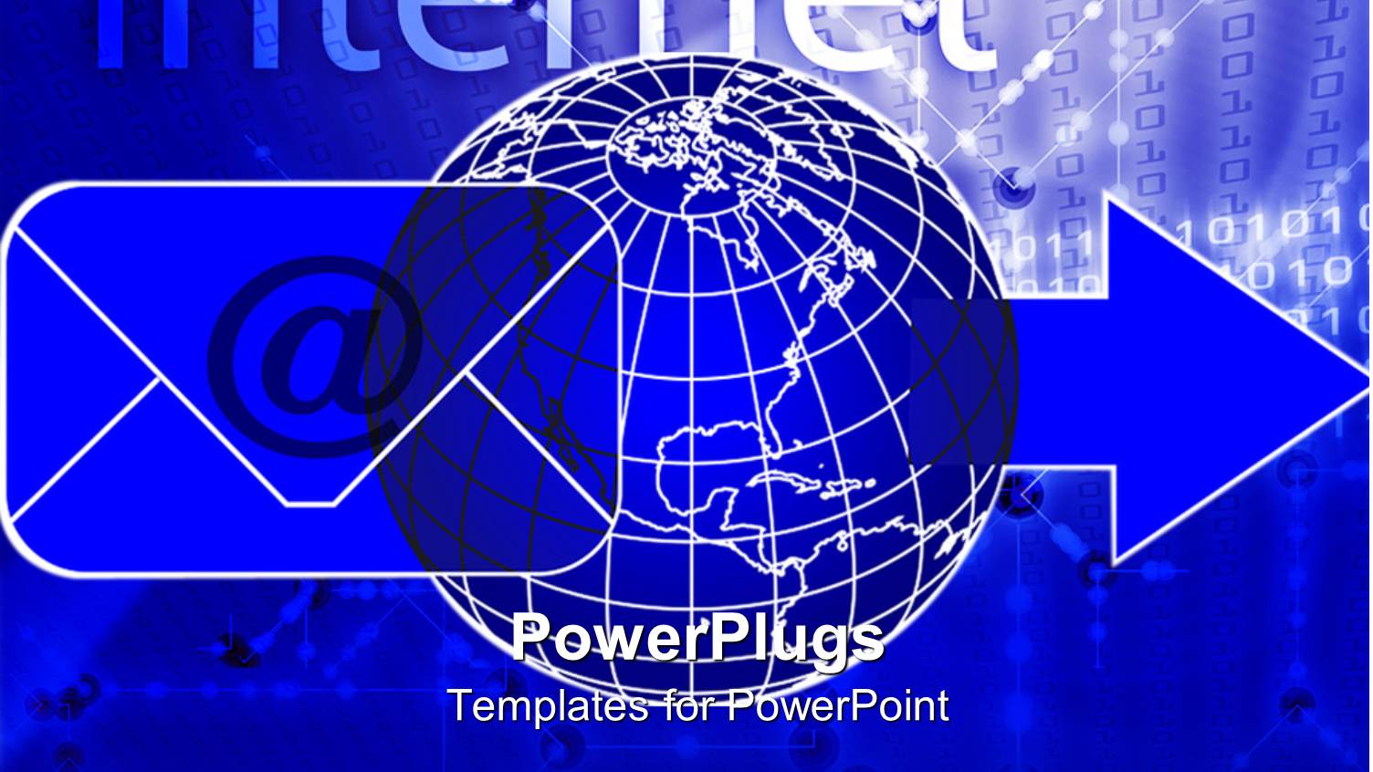 3D Graphics of a large Blue and White Globe with an Arrow and Message Icon