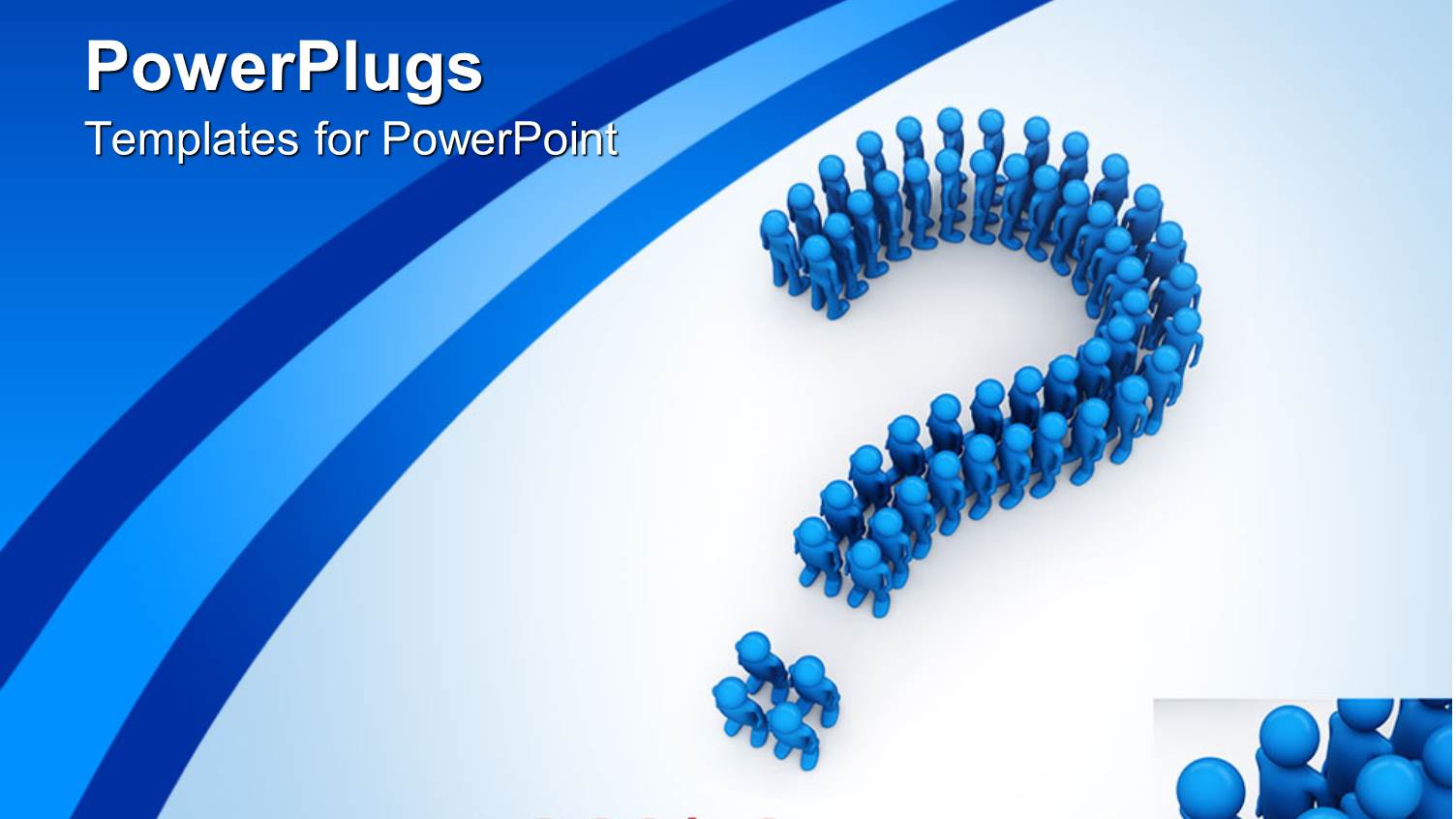 3D Graphics of Lots of Blue Colored Humans Forming a large Question Mark