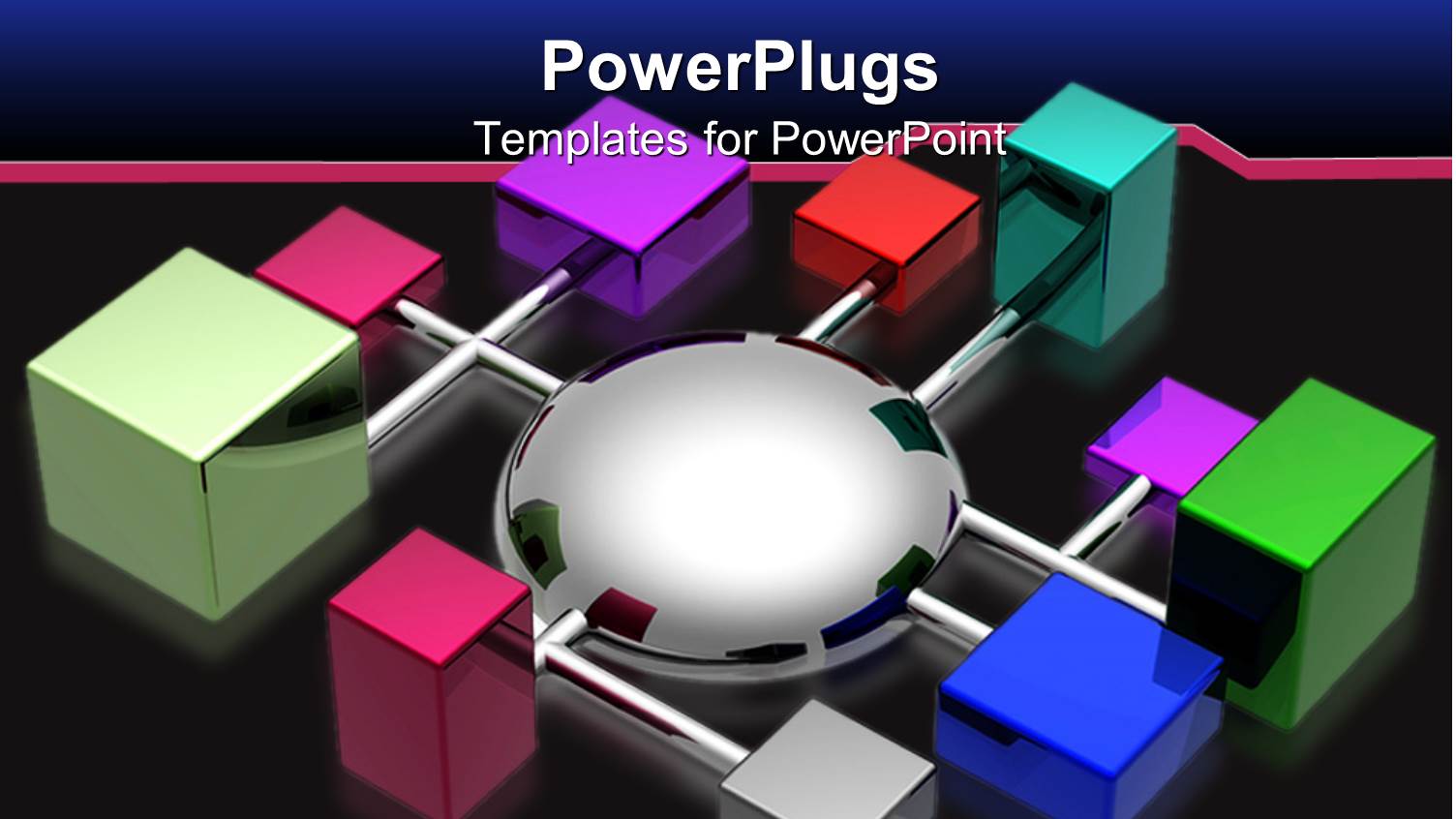 3D Graphics of Lots of Multi Colored Cubes Joined to a Circular Image