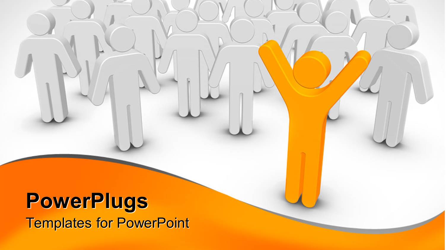 3D Graphics of Lots of White Colored Human Characters Whit an Oustanding Yellow One