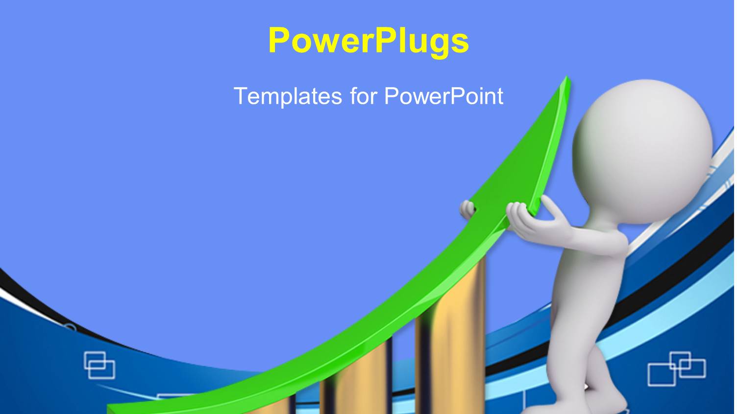 3D Graphics of a Man Holding a Green Arrow on some Bars