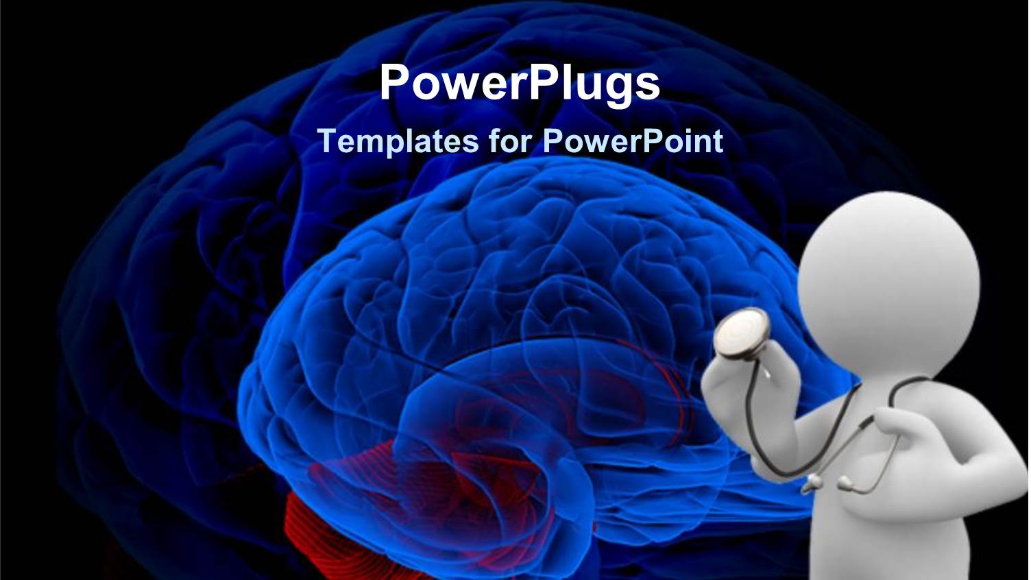 3D Graphics of a Man Wearing a Stethoscope and a Multi Colored Brain
