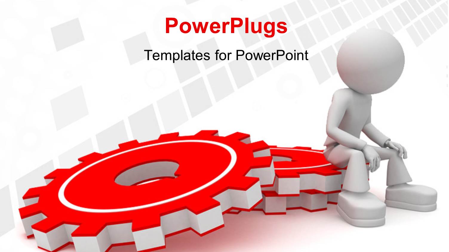 a 3D Graphics Sitting on a Stack or Red Gears