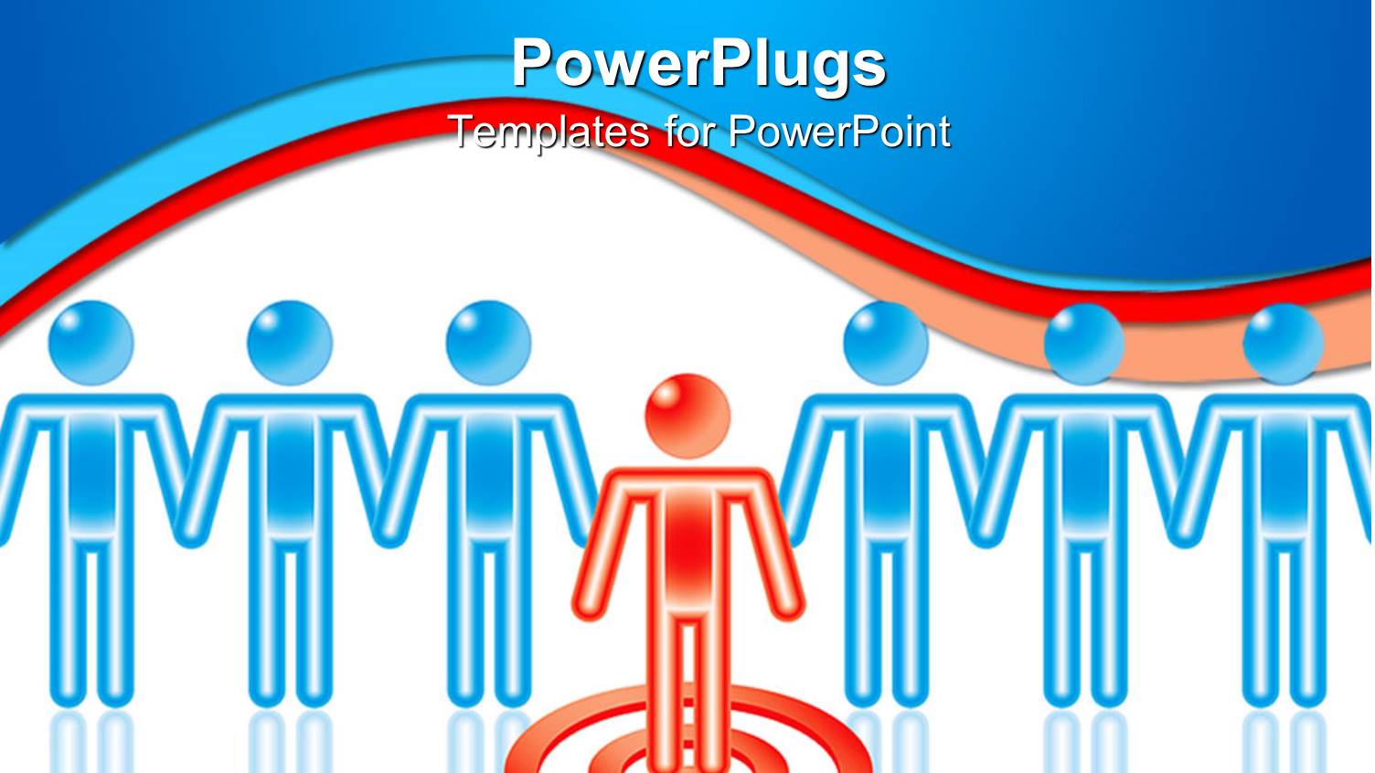 3D Graphics of Six Human Characters with a Leading Red One