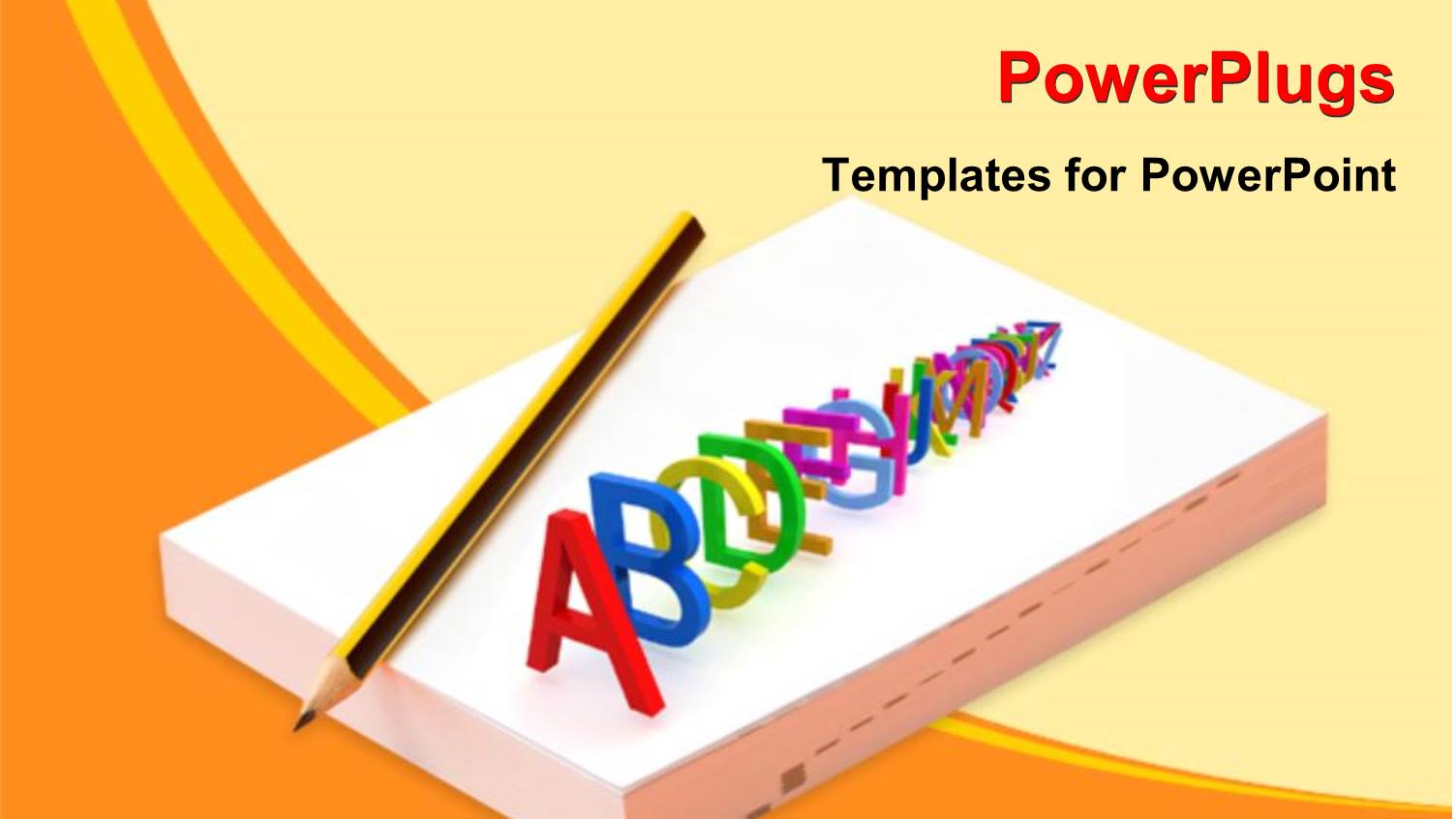 3D Graphics Spelling Out the Alphabets on a Book and a Pencil