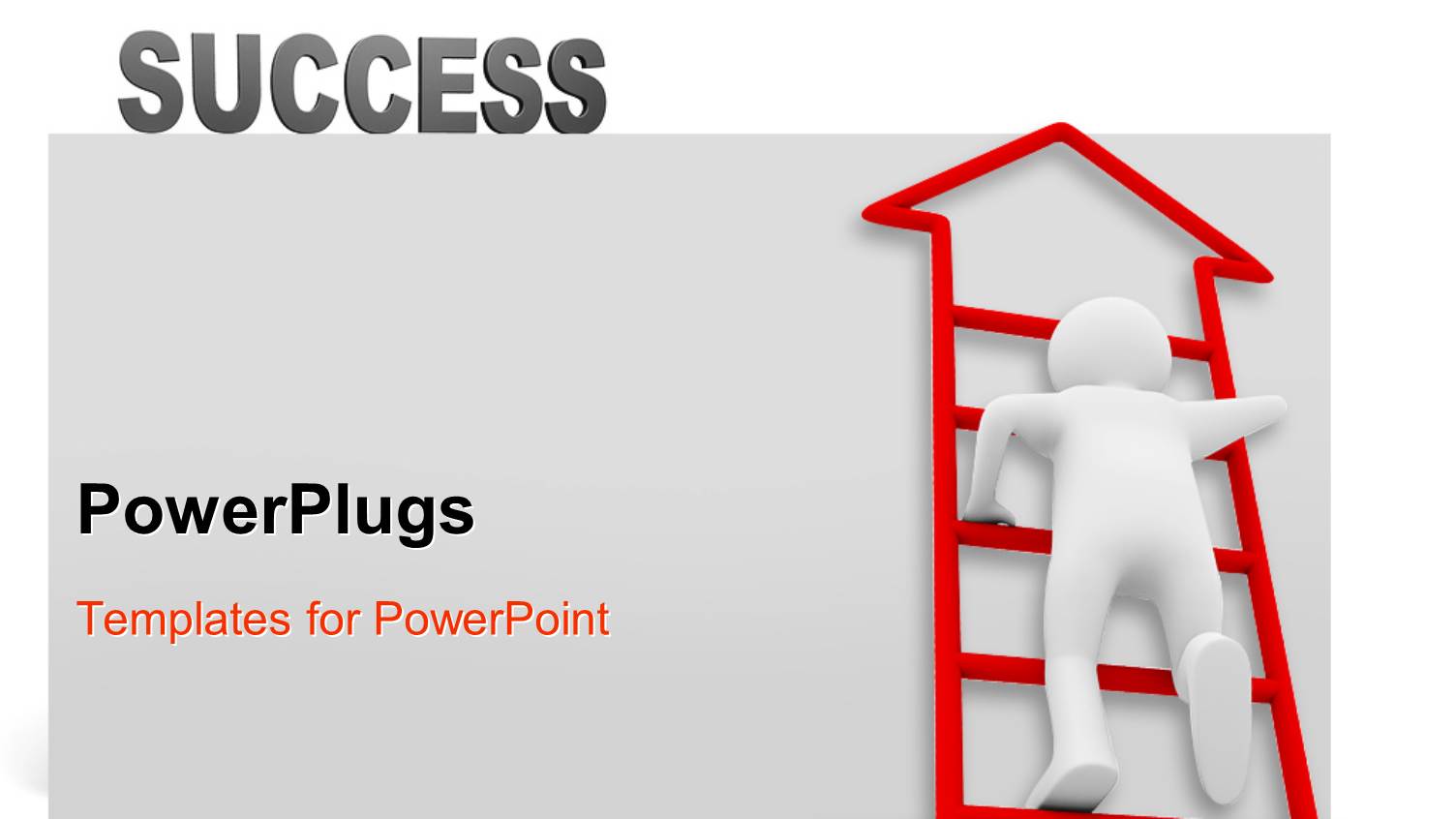 3D Graphics of a White Human Character Climbing a Red House Ladder