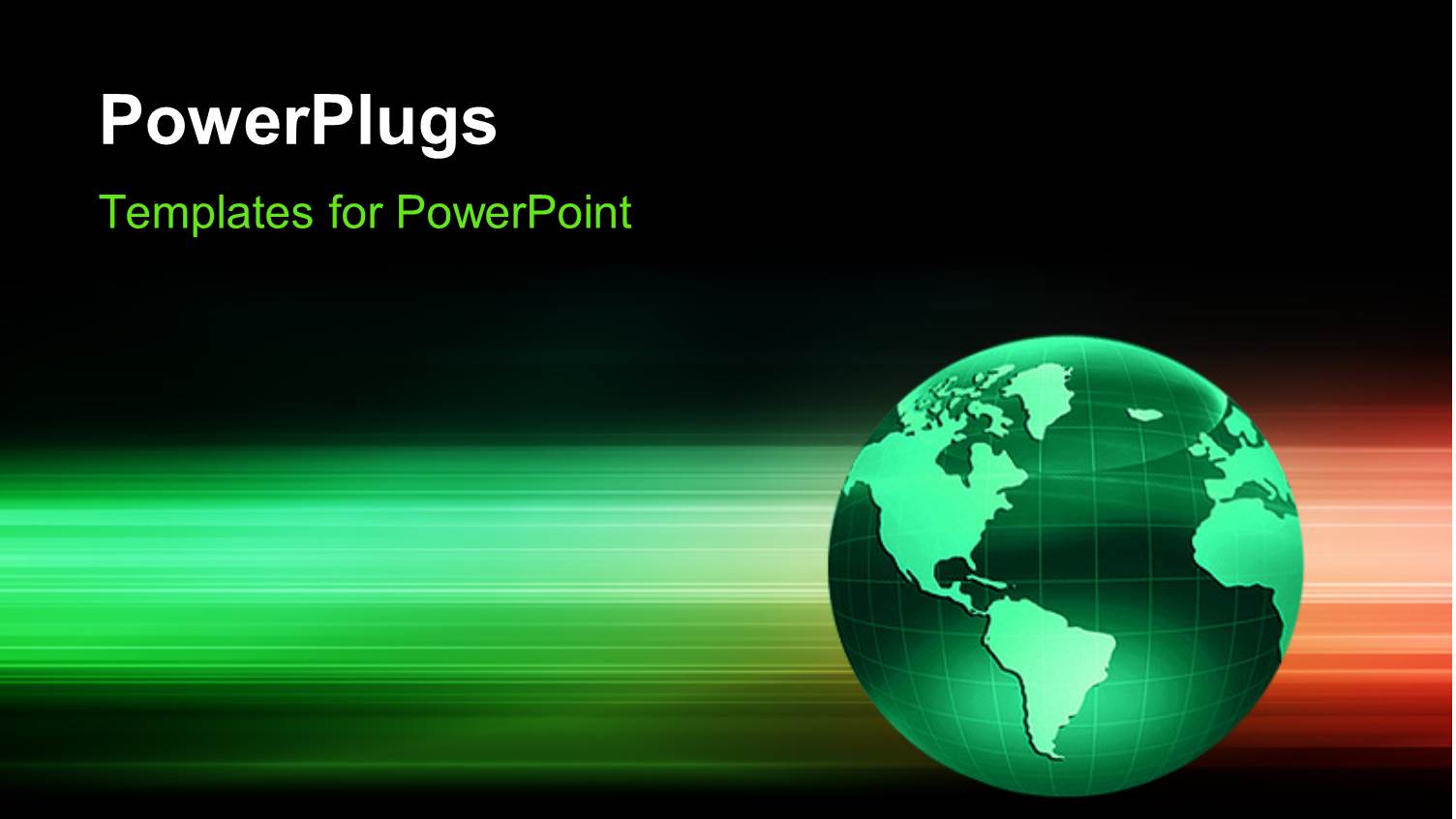 3D Green Globe on an Abstract Motion Background