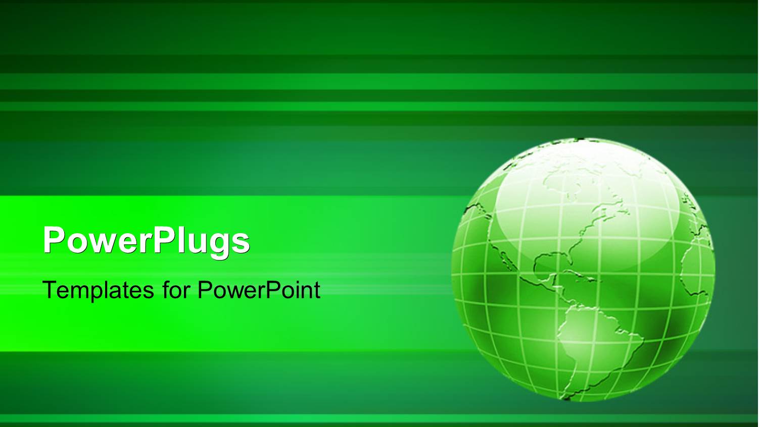 3D Green Globe on a Green Striped Background