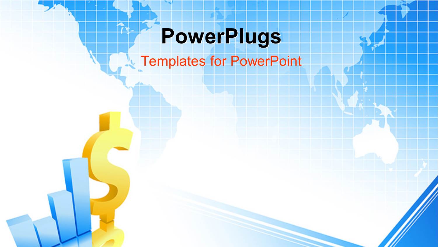 3D Growth Bars and Dollar Symbol with World Map