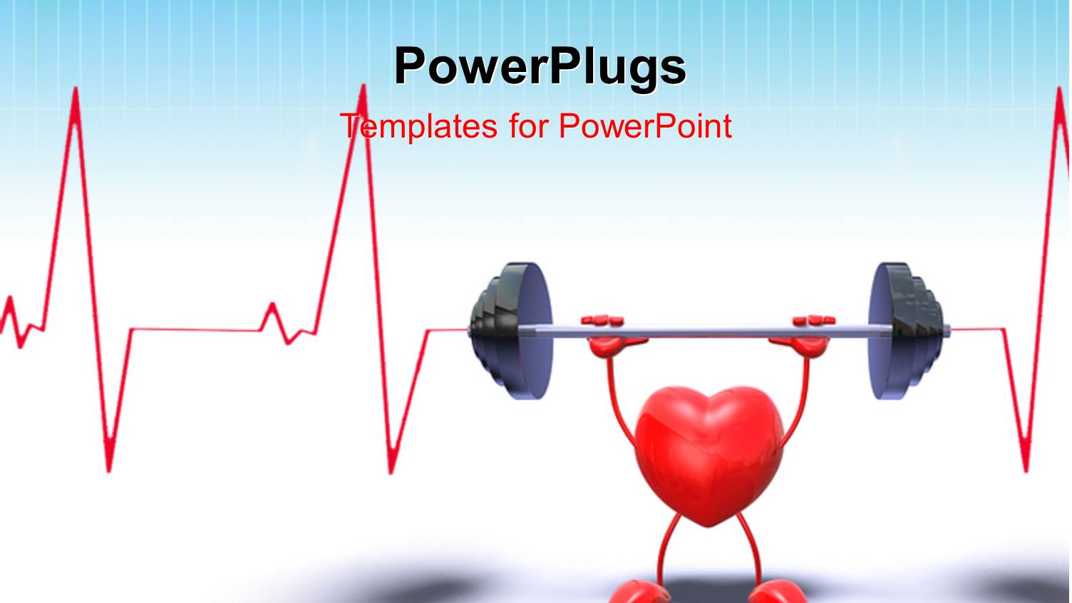 3D Heart Symbol in Weight Lifting with Heart Pulse on White Background 