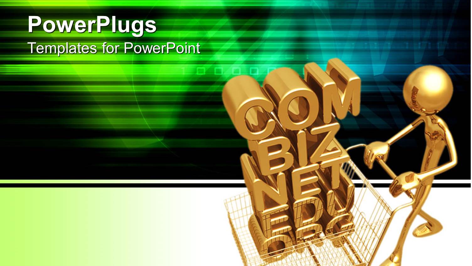 3D Human Character Pushing a Shopping Cart with Text in it