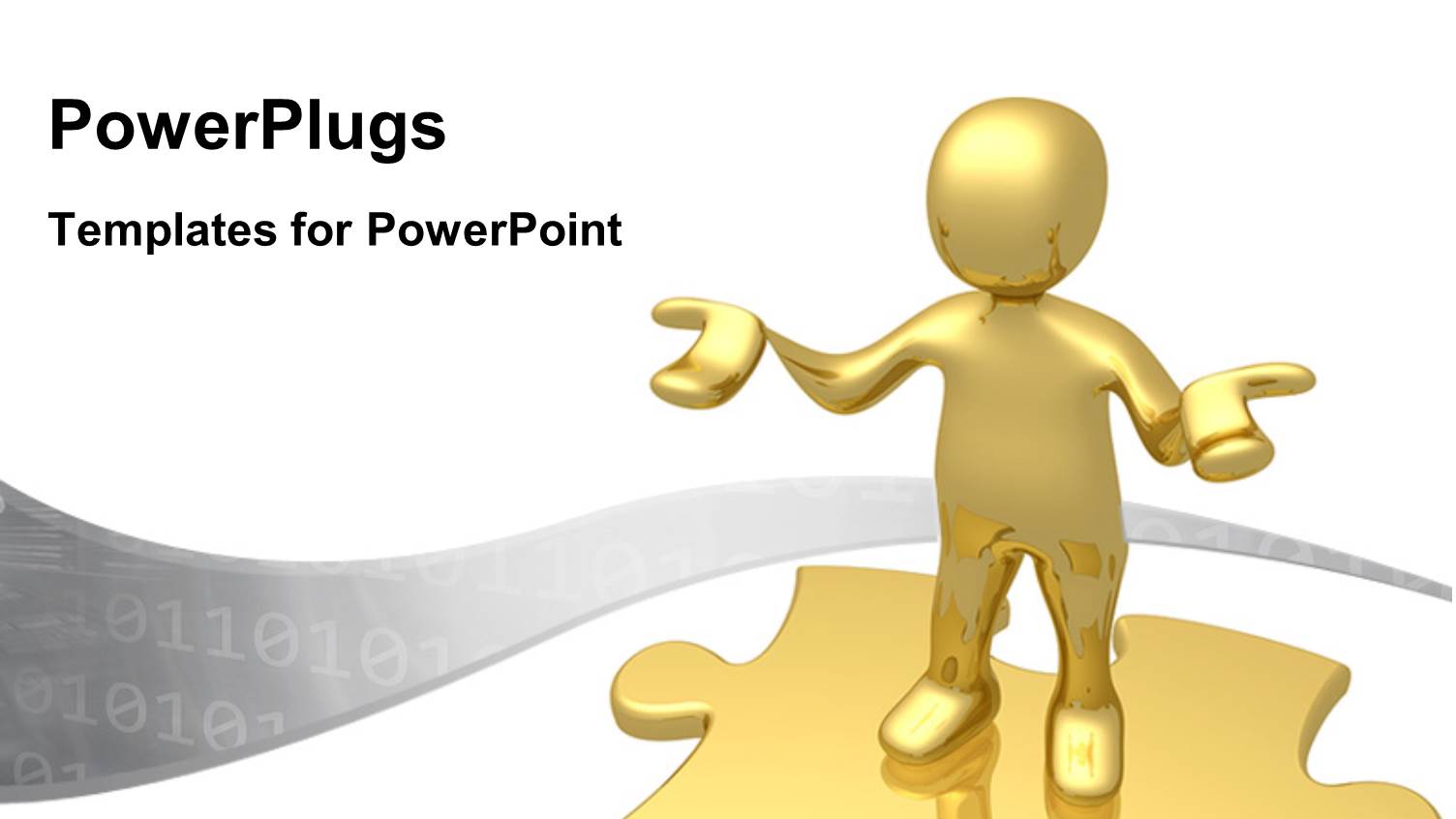 3D Human Character Standing on a Puzzle with Binary Codes Wave