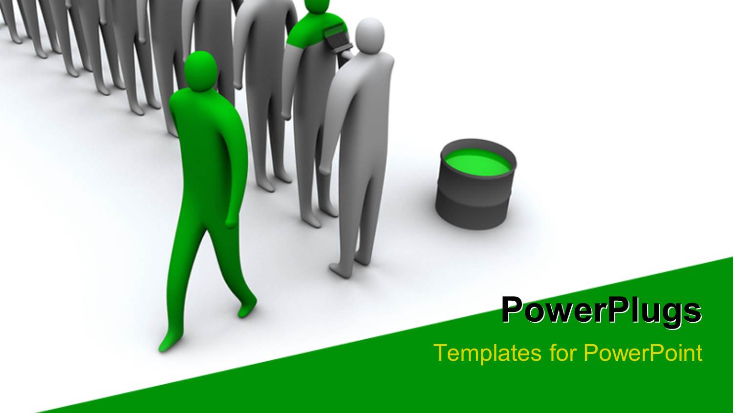 3D Human Characters Being Painted in Green with White Color