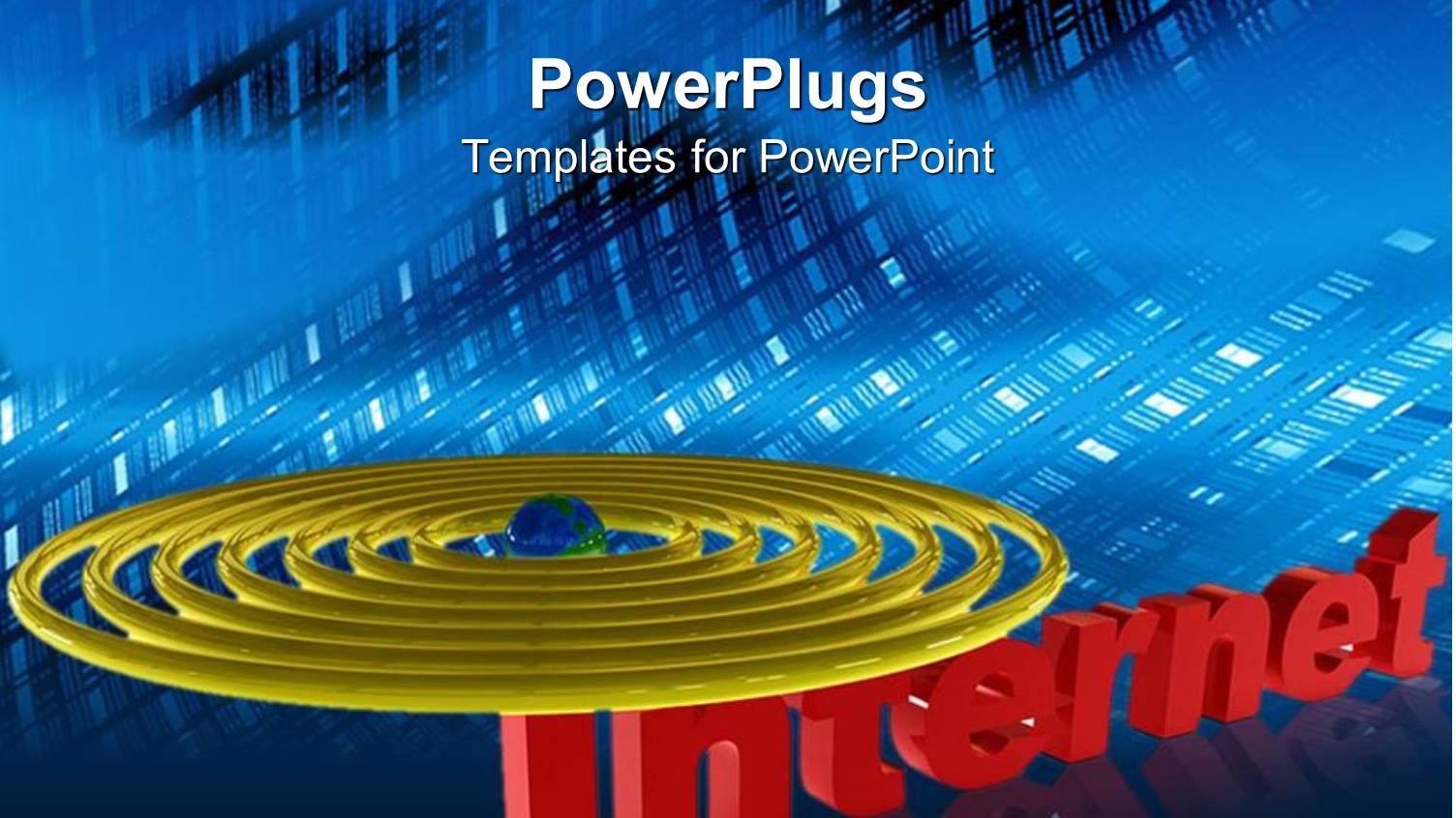 3D Internet Symbol with Concentric Circles Over Letter i