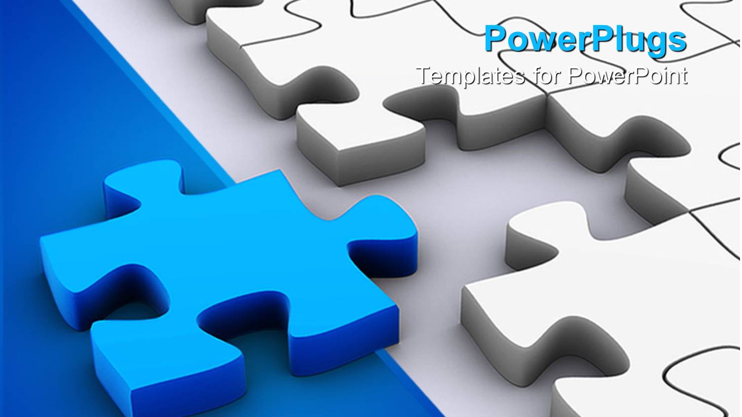 3D Jigsaw Puzzle Pieces, White Puzzle Pieces and One Blue Puzzle Piece