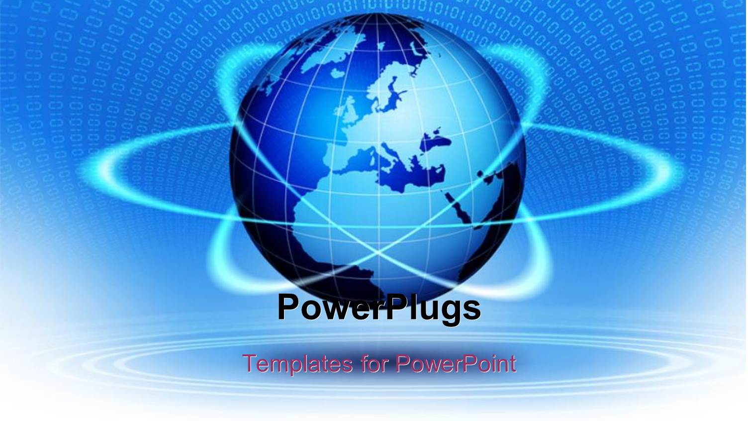 3D large Blue Colored Globe with Orbits Round it