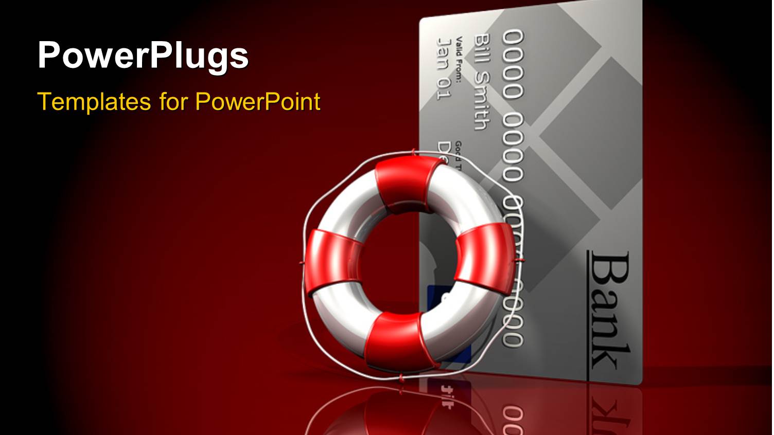 3D Life Saver Beside a large Ash Colored Credit Card